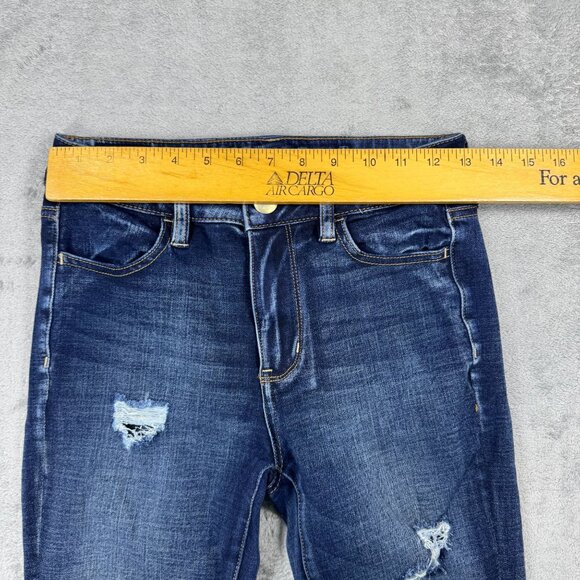 American Eagle 360 Super Stretch Skinny Jeans Womens Mid Rise Distressed Denim - Picture 8 of 10